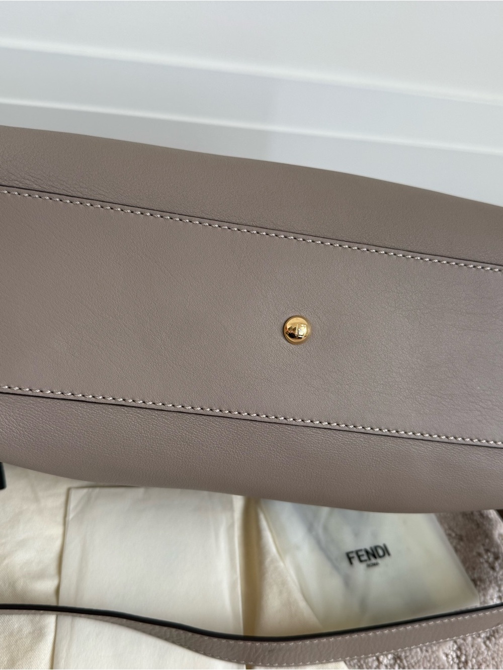 Authentic Fendi Peekaboo Bag - Taupe/Dove Grey with Marble Hardware - Picture 3 of 9